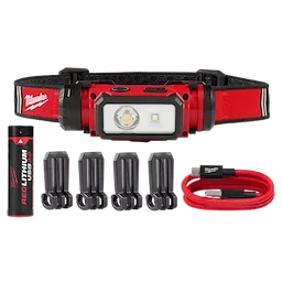 MILWAUKEE 2163-21 - Linternas - VINCHA LED PARA CASCO TIPO MINERO DE INTENSIDAD REGULABLE HASTA 600 LUMENES DE ALTA DEFINICION TRUEVIEW - REDLITHIUM USB RECARGABLE (ACCESORIOS)