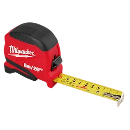 MILWAUKEE 48221726 - Cintas Metricas - COMPACTA RETRACTIL 8MX25MM - ESCALA METRICA Y EN PULGADAS