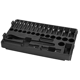 MILWAUKEE 48-22-9482 - Juegos de Herramientas - CAJA DE 32 PIEZAS DE CRIQUE Y BOCALLAVES METRICAS ENCASTRE 3/8 PULGADAS CON ORGANIZADOR DE PERFIL BAJO PACKOUT
