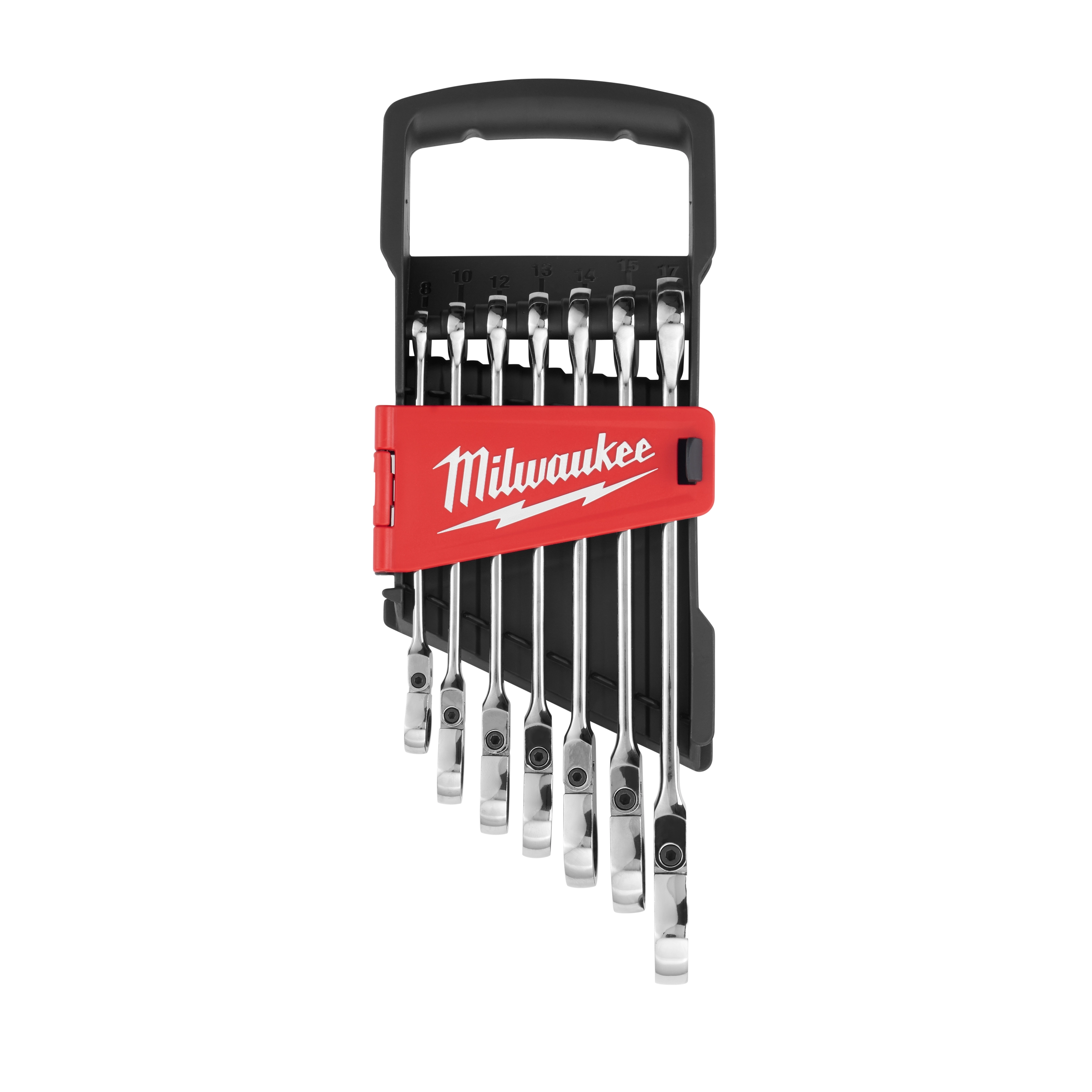 MILWAUKEE 48-22-9529 - Juegos de Herramientas - SET DE LLAVES COMBINADAS CRIQUE METRICAS RACHET CON CABEZAL FLEXIBLE 7 PIEZAS EN MM