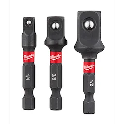 MILWAUKEE 4832-5033 - Adaptadores - "DE IMPACTO - 1/4"" HEXAGONAL A CUADRANTE (1/4"", 3/8"", 1/2"") - 3 PIEZAS (Accesorios)"