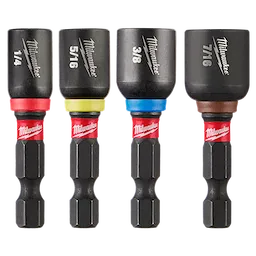 MILWAUKEE 4966-4562 - Bocallaves - PUNTAS BOCALLAVE MAGNETICA HEXAGONAL - 4 MEDIDAS - COLA HEXAGONAL 1/4 (Accesorios)