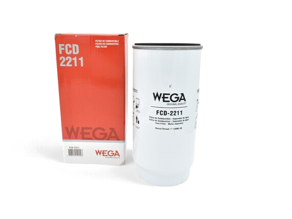 WEGA FCD-2211 - DAF TRUCK (CF75 – CF85 – XF105 – XF95); (PL 420x) (CON VASO Y PURGADOR - PAPEL DE COMBUSTIBLE SERVICIO PESADO 27 LTS/M² X SEG - PORO 27µ)