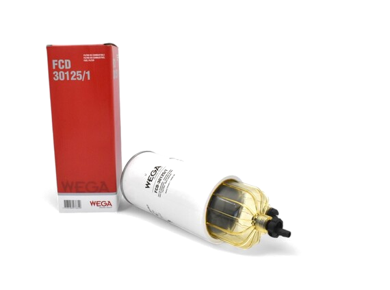 WEGA FCD-30125/1 - VW Constellation 2007 → VW Worker / Delivery VW 9.150 / 15.180 / 17.260 / 13.180 / 26.260 / 31.260 (CON VASO, PURGADOR Y SENSOR - PAPEL DE COMBUSTIBLE DE SERVICIO PESADO 2.45 LTS/M² X SEG - PORO 30µ)