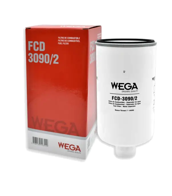 WEGA FCD-3090/2 - Trampa de agua MERCEDES BENZ L / LS1633 / LS1630 MERCEDES BENZ L / LS1632 / 1634L MERCEDES BENZ L / LB / LK2325 MERCEDES BENZ LS1935 / L/ LS1941 (UNIDAD SELLADA CON PURGADOR - PAPEL DE COMBUSTIBLE DE SERVICIO PESADO 2,45 LTS/M² X SEG - PORO 19µ)